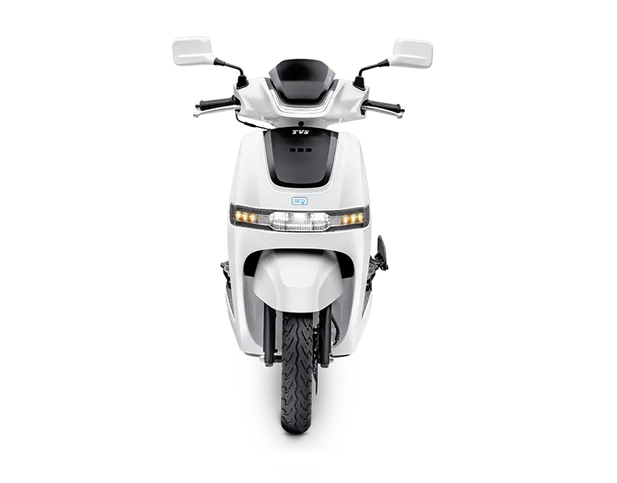 TVS iQube Electric Scooter Pearl White Colour Front View